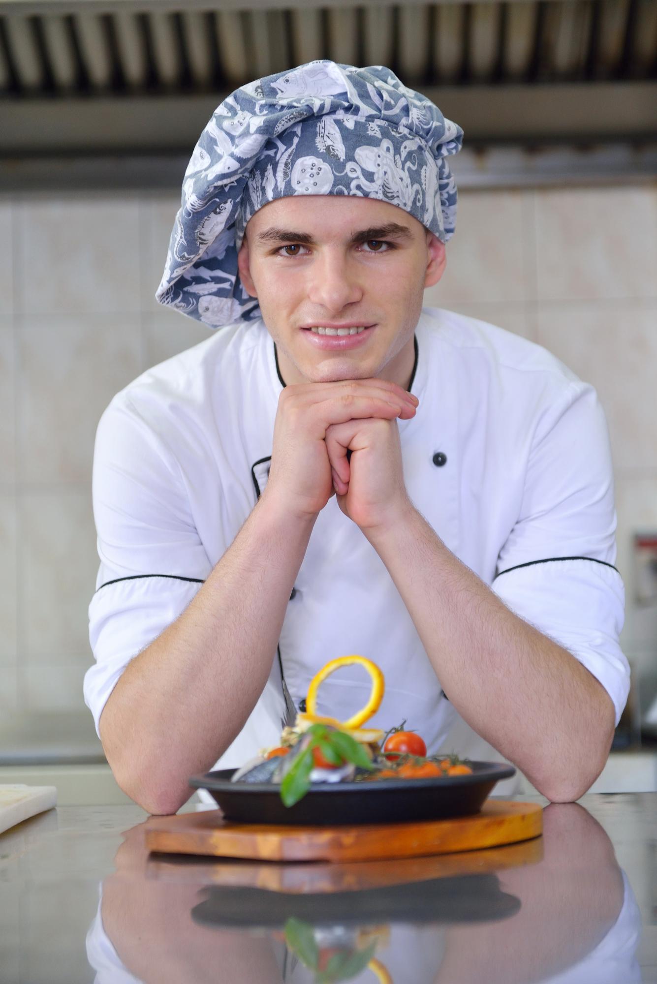Head chef portrait in kitchen